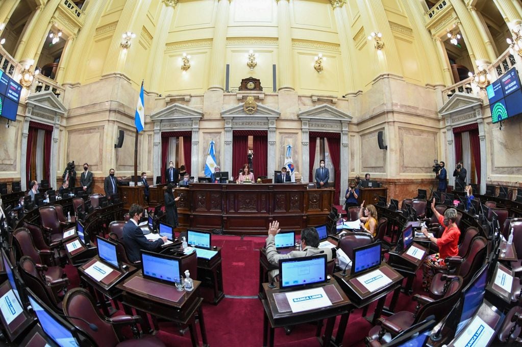 Sesión pública especial remota del  Senado de la Nación en la que se tratan dictámenes de la Comisión de Acuerdos y la modificación de la Ley 27.442 de Defensa de la Competencia; el 04 de Febrero de 2021, en Buenos Aires, Argentina.