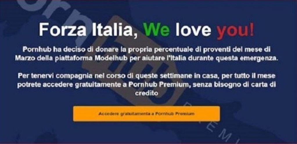 El mensaje de Pornhub para Italia.