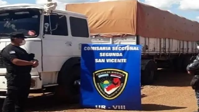 San Vicente: dos camiones fueron secuestrados por transportar maíz y soja ilegales