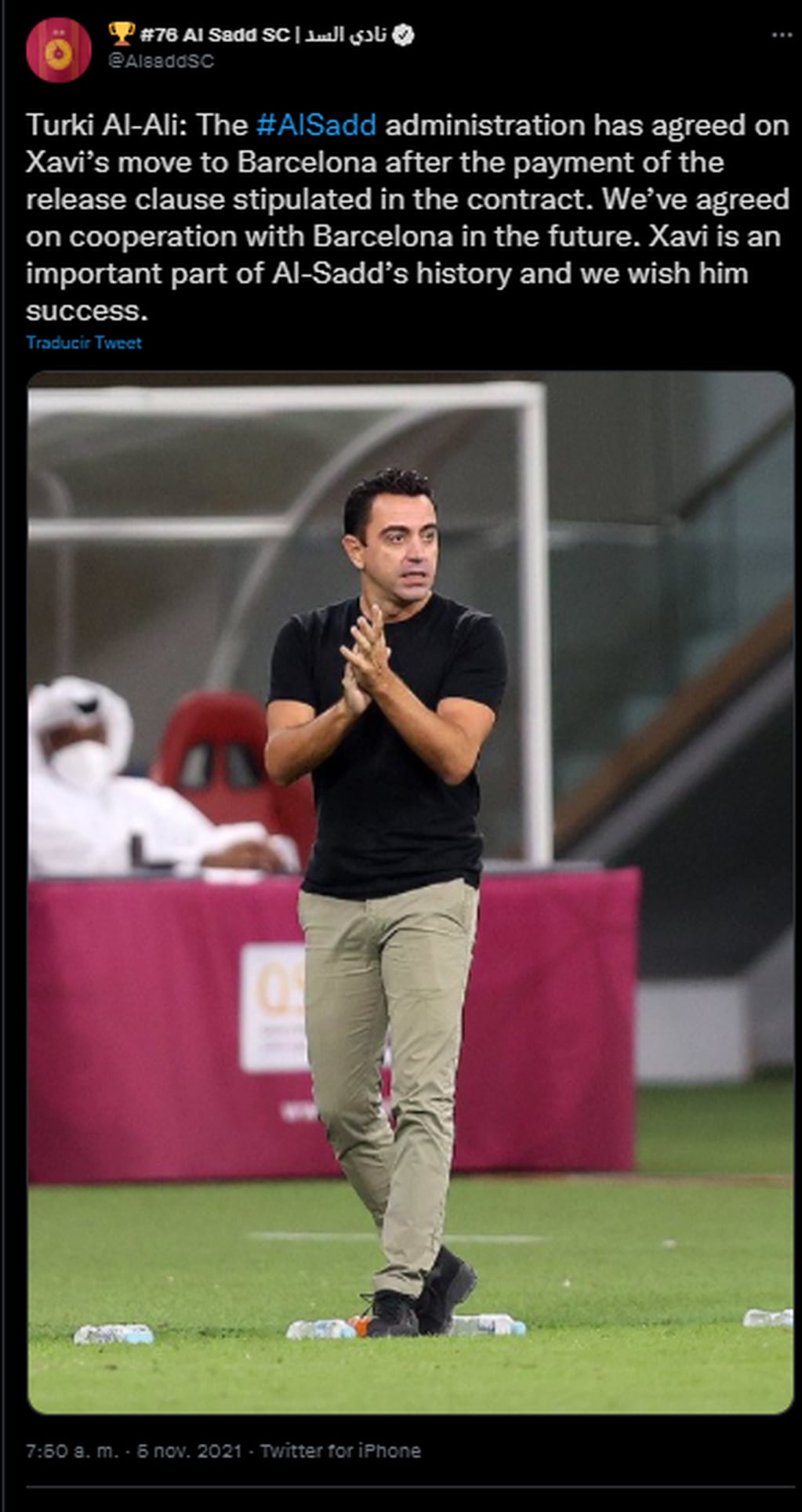 El Al-Sadd confirmó la salida de Xavi Hernández para ser el nuevo entrenador de Barcelona