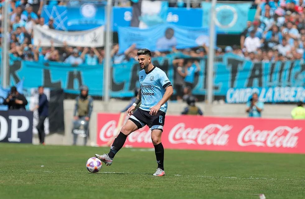 Alejandro Rébola, el marcador central de Belgrano en el ascenso (Prensa Belgrano)