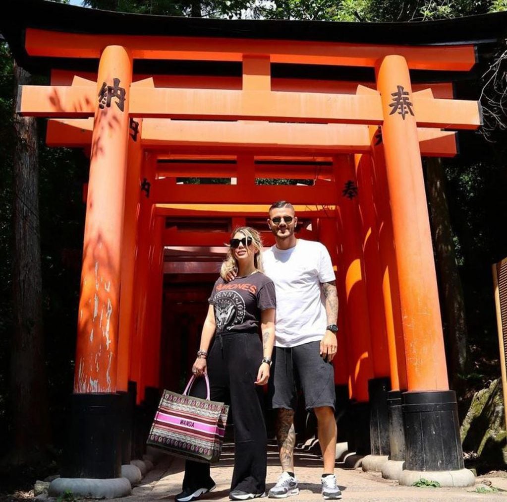 Wanda Nara y Mauro Icardi en Japón (Foto: Instagram/mauroicardi)
