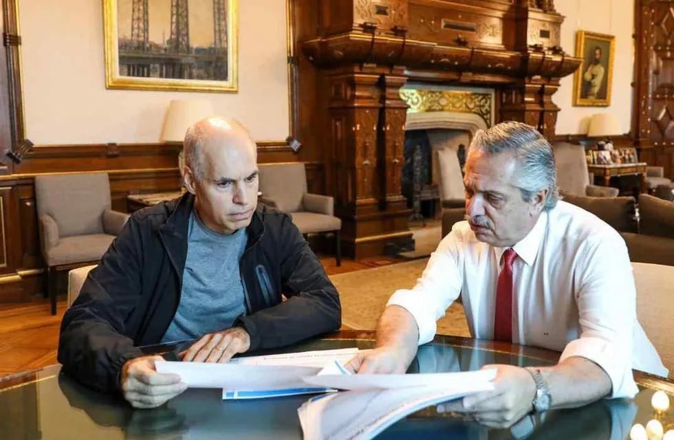 Horacio Rodríguez Larreta y Alberto Fernández (Foto: Presidencia/Archivo)