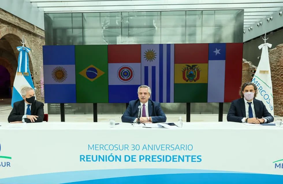 El presidente Alberto Fernández en la reunión del 30° aniversario del Mercosur. (Presidencia)
