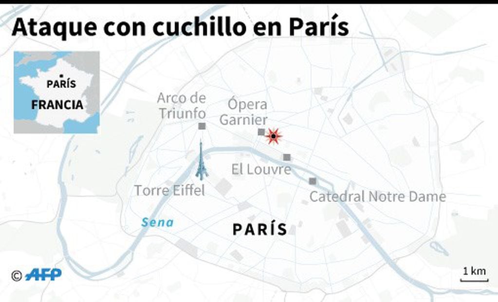 Ataque con cuchillo en París.