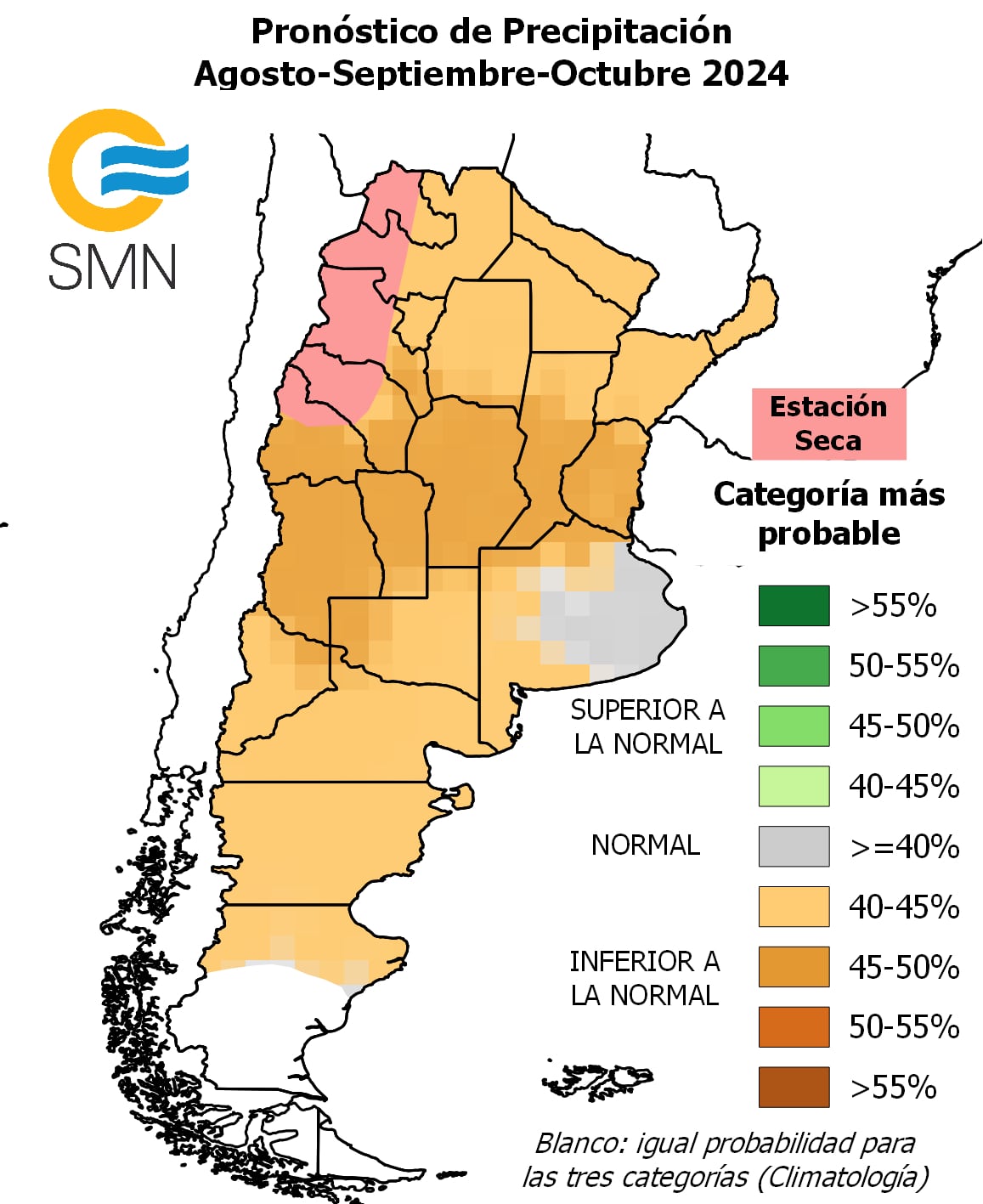 El SMN anunció las precipitaciones.