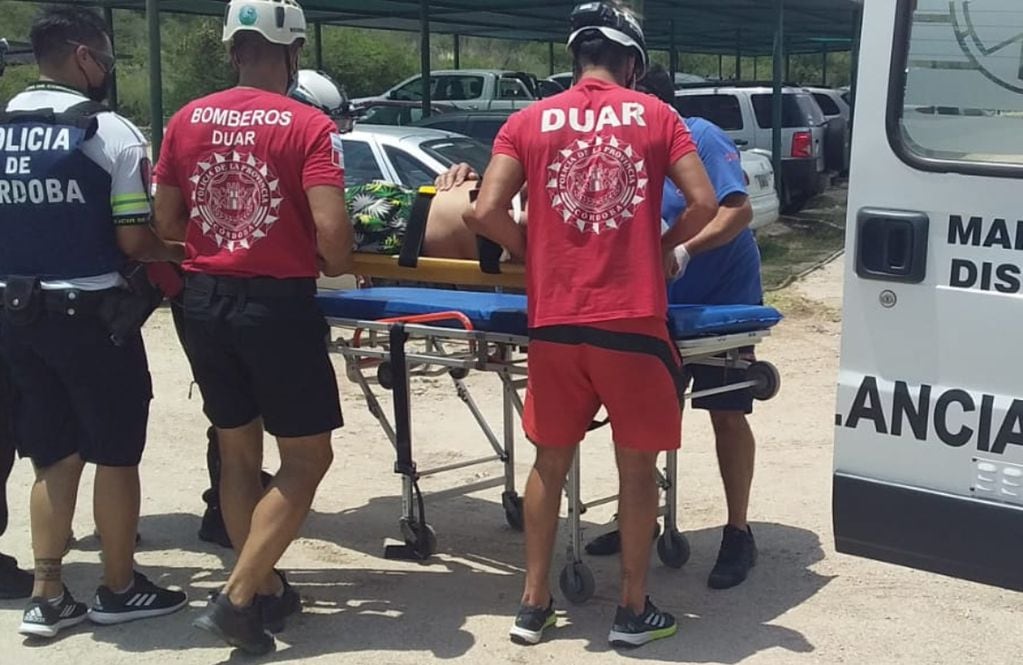 Mina Clavero. Un turista resultó con fuertes lesiones tras resbalar en la zona de Nido del Águila. (Policía de Córdoba)