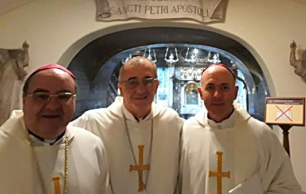 El obispo Martorell y los obispos de Posadas, Juan Rubén Martínez, y de Oberá, Damián Santiago Bitar. (La Voz)