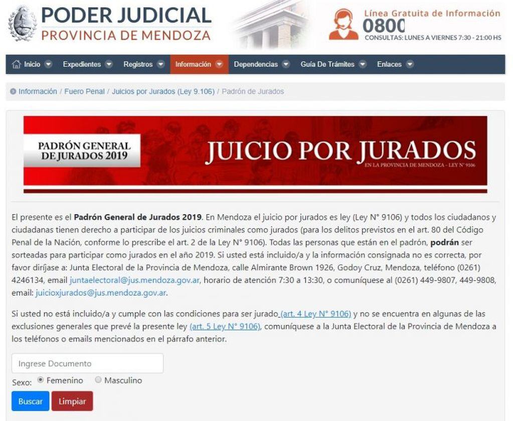 Ingresá a esta página para ver si integrarás el jurado en el juicio de Pereg.