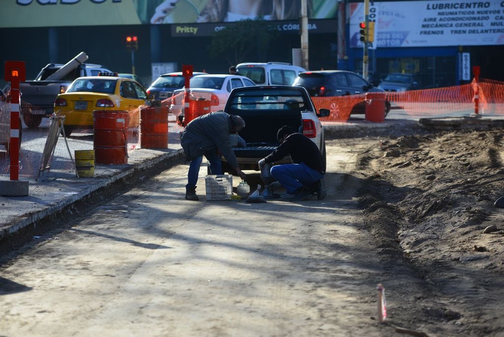 Obras de refacción y remodelación en el parque Las Heras. (Nicolás Bravo)