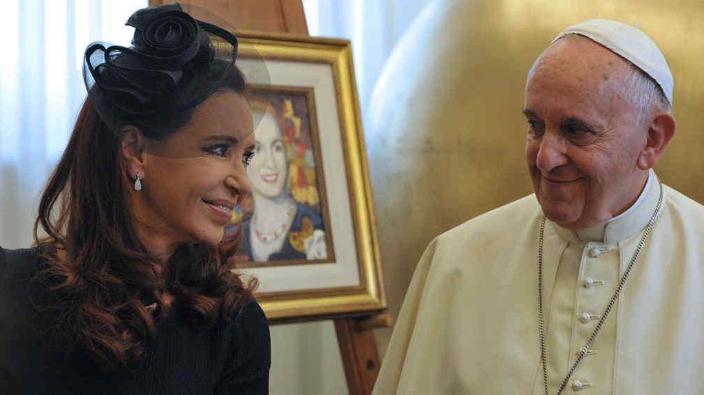 JUNTOS. Cristina y el Papa (DyN).
