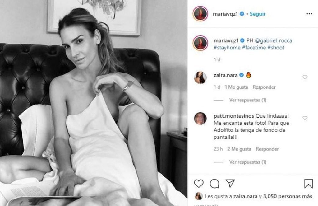 María Vazquez y el comentario de Zaira Nara (Instagram/@mariavqz1)