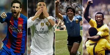  Messi, Cristiano, Maradona y Pelé, los preferidos de siempre. 