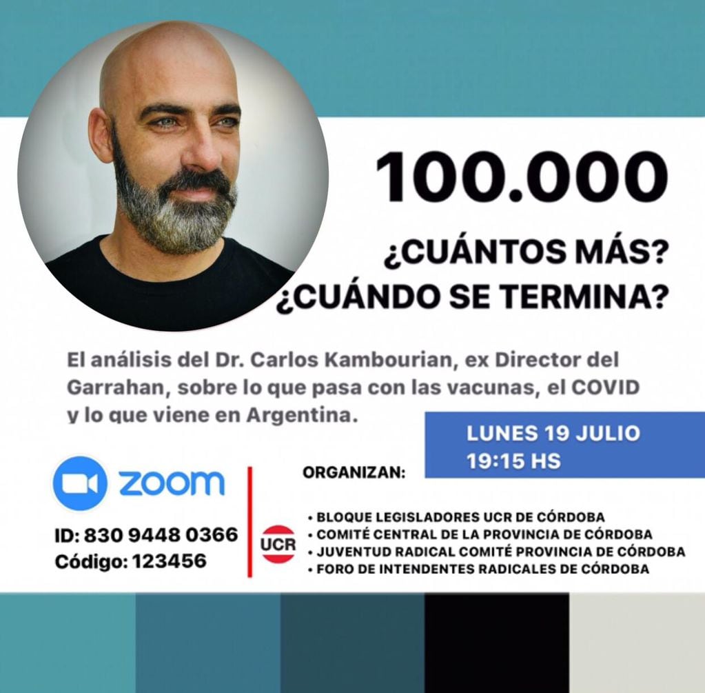 Carlos Kambourian, médico pediatra, hablará de la realidad Argentina frente al Covid.