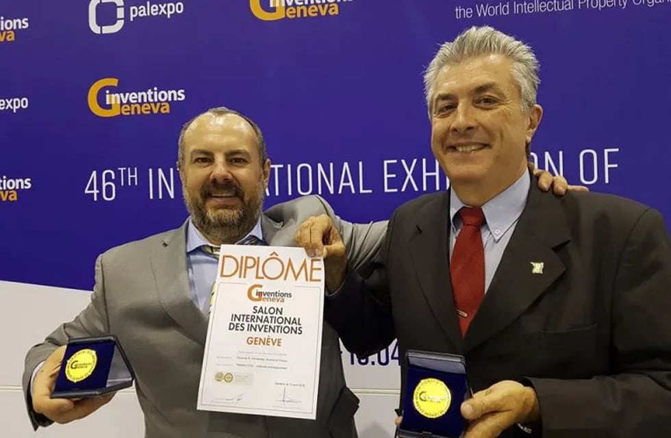 Dos inventores argentinos recibieron la Medalla de Oro en “Geneva Inventions – 2018”. (Facebook Trabalitos)