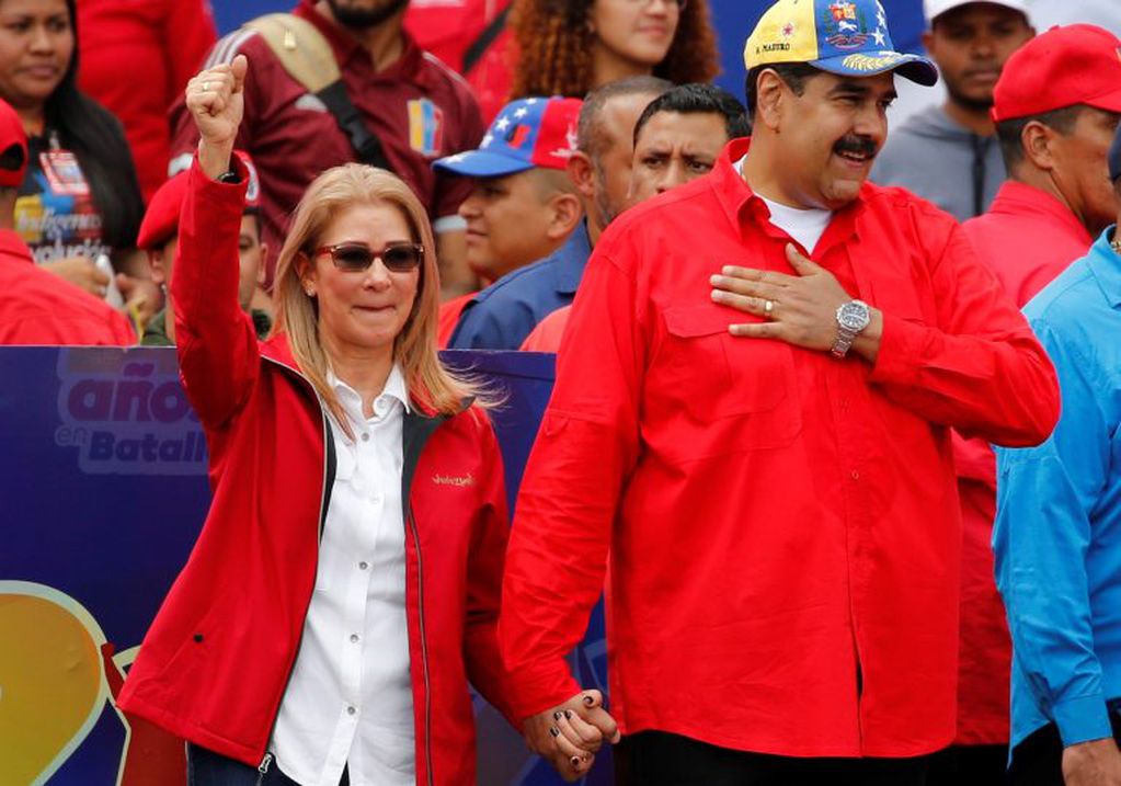 Maduro en el acto de masas del chavismo para celebrar los 20 años de la llamada revolución bolivariana (AP).