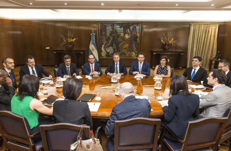 Reunión de Dujovne y Sandleris con el FMI. (Hacienda)