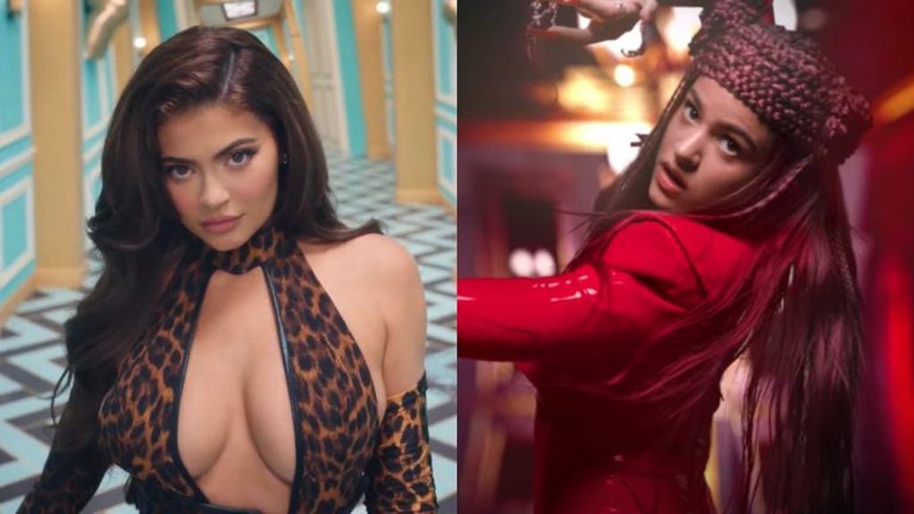 Kylie Jenner y Rosalía durante el videoclip (web)