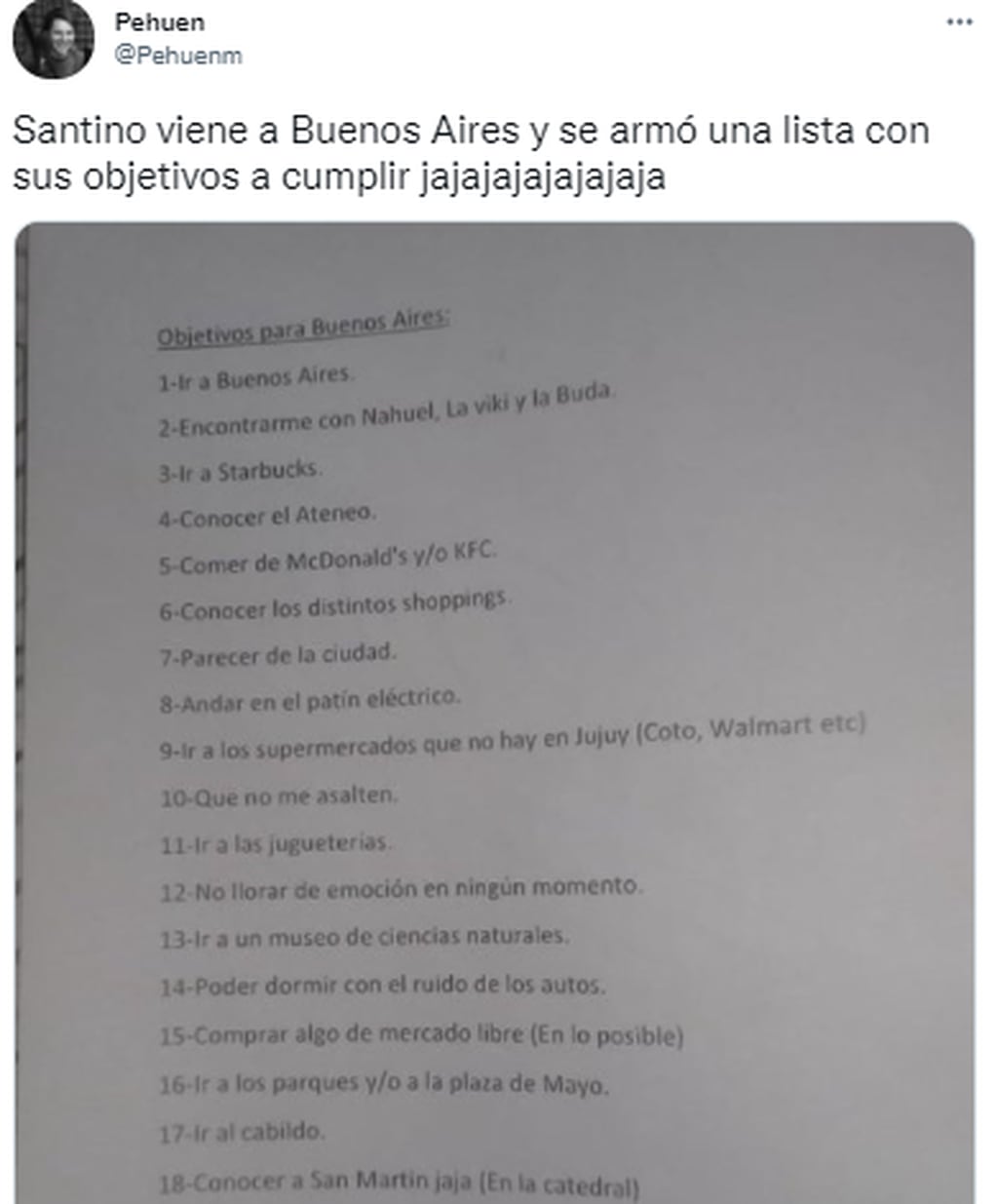 Lista de deseos de Santino