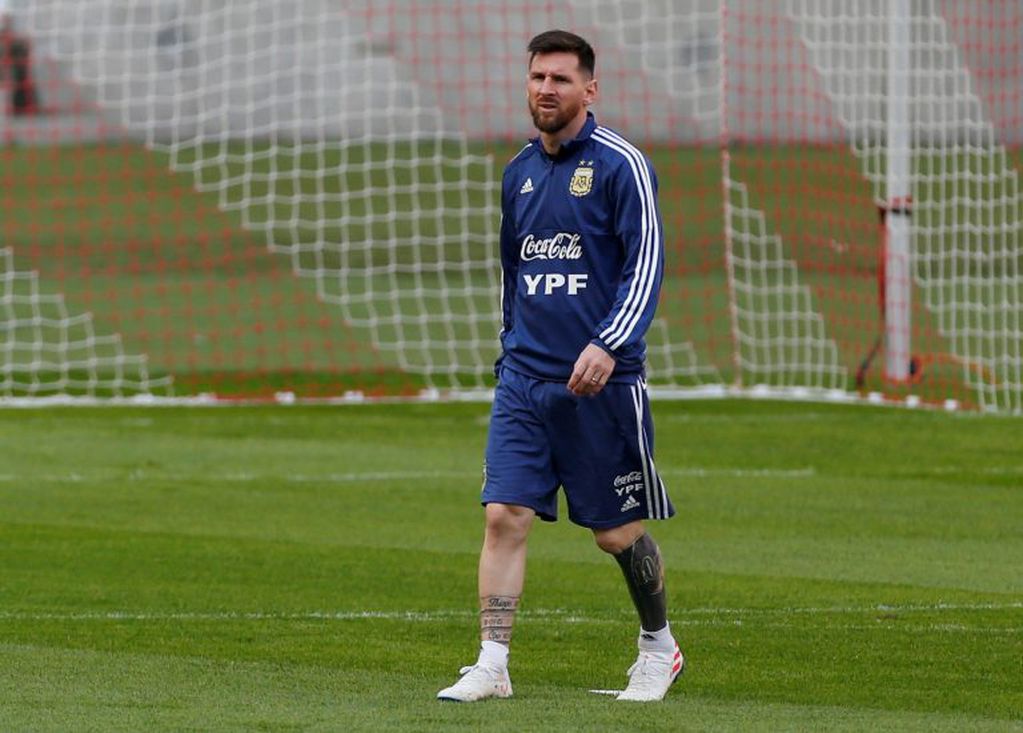 Lionel Messi durante una de las prácticas. Foto: REUTERS/Diego Vara.