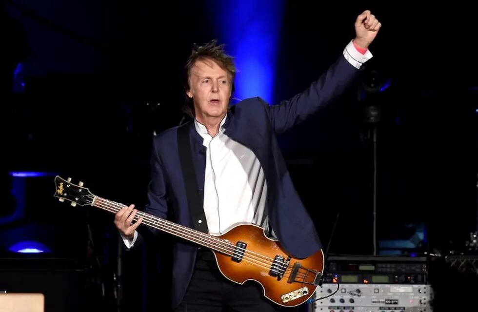 (FILES) This file photo taken on October 14, 2016 shows musician Paul McCartney performing during Desert Trip at the Empire Polo Field in Indio, California.   \r\nPaul McCartney has revealed that he is working on a new album with the producer best known for Adele's blockbuster hit \