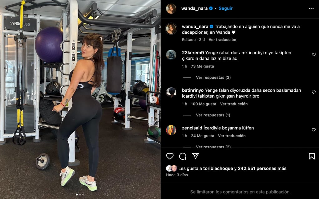 La última publicación de Wanda Nara en Instagram con ¿una indirecta para Mauro? (Foto: captura de pantalla)