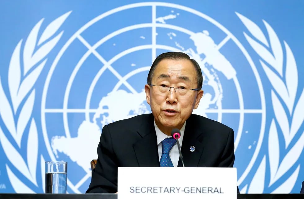 UN Secretary General Ban Ki-moon speaks during a press conference at the European headquarters of the United Nations in Geneva, Switzerland, Monday, Oct. 3, 2016. (Magali Girardin/Keystone via AP)