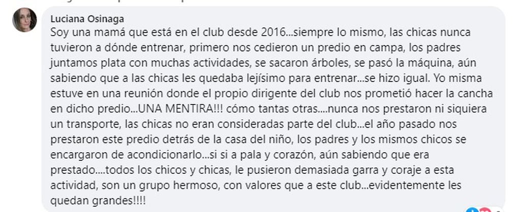 Familiares y jugadores de hockey de Rosario Puerto Belgrano expresaron su enojo en redes sociales ante la suspensión de la actividad en el club.