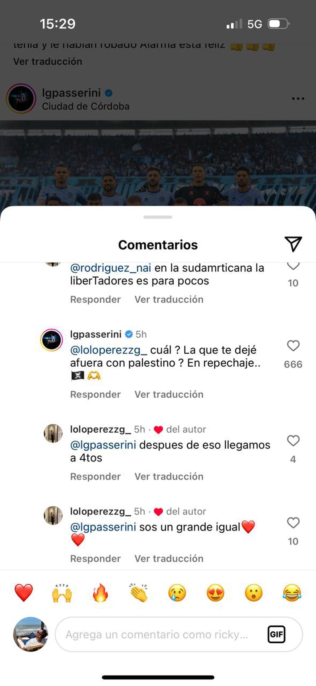 Picante cruce de Lucas Passerini, goleador de Belgrano, con hinchas de Talleres en las redes