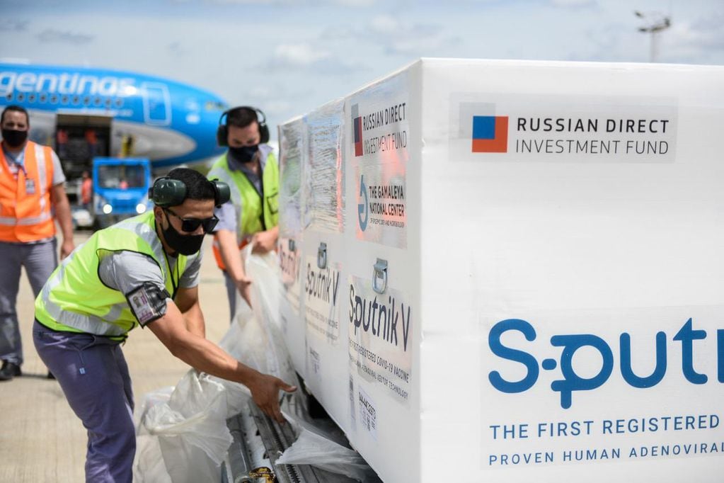 Llegó a Ezeiza el vuelo de Aerolíneas que trajo de Rusia la segunda tanda de vacunas Sputnik V (Foto: Aerolíneas Argentinas)