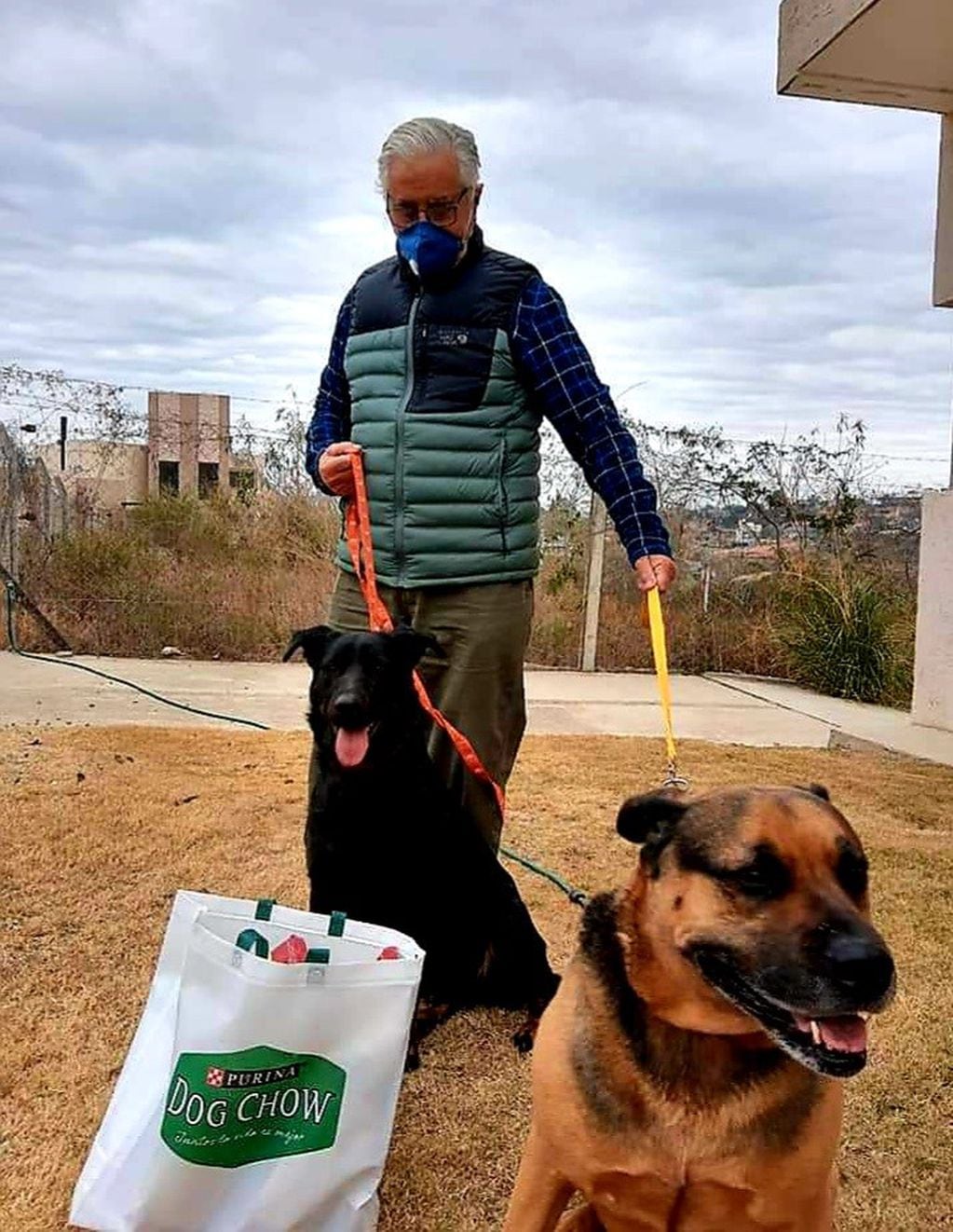 Lucas junto a "Paca" y su otra perra compañera de vida, rumbo a su nuevo hogar. (Foto: Facebook / Muni Mascotas VCP).