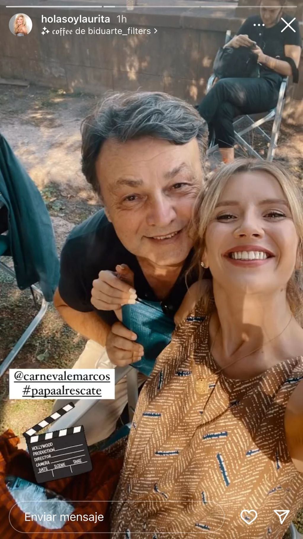 Laurita Fernández está en Mendoza para rodar "Papá al rescate", la película con Benjamín Vicuña.