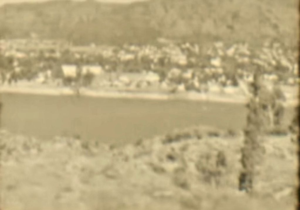 Las sierras y el lago, los protagonistas de esta filmación "de antaño".
