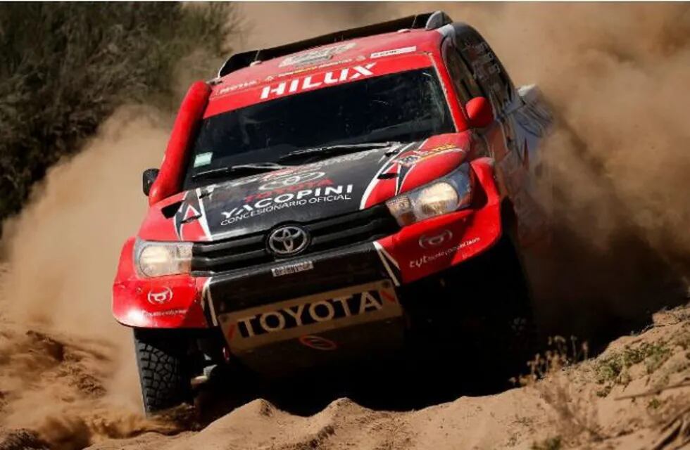 Yacopini, en acción durante el Dakar 2018 con Toyota.