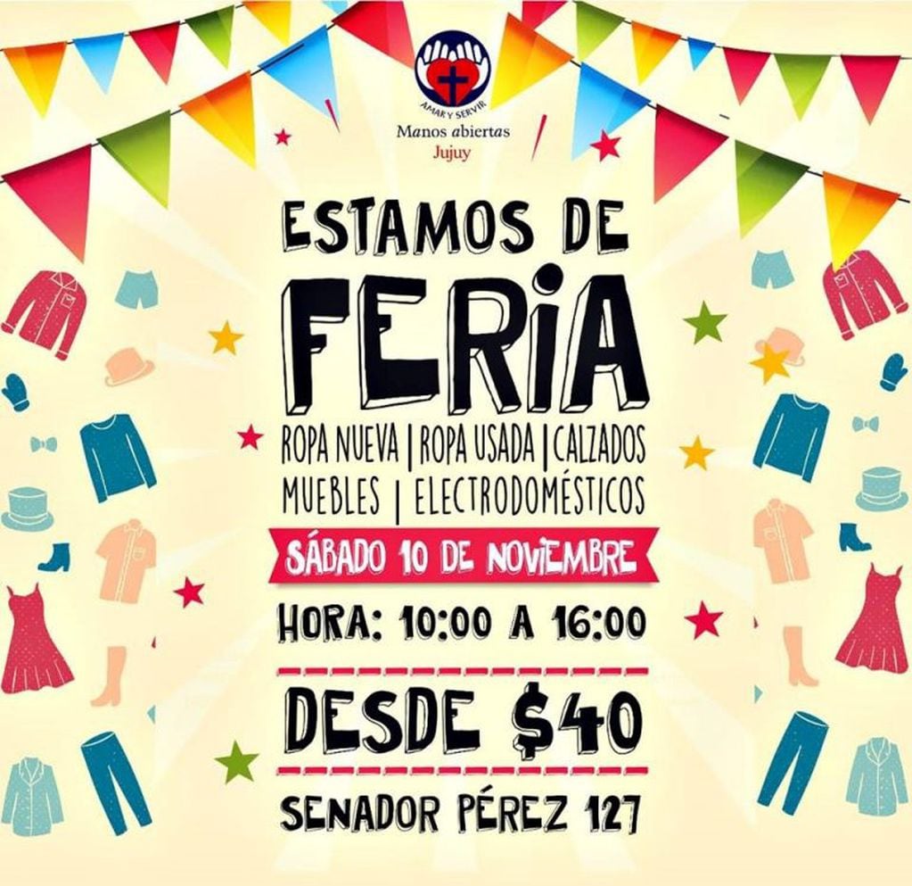 Fundación Manos Abiertas, te invita a la Feria Americana, que realiza  para recaudación de fondos. - Agenda Solidaria San Juan
