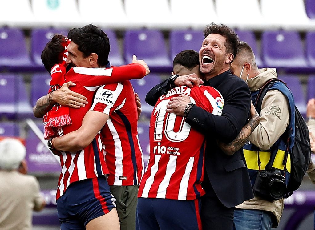 El festejo del Cholo Simeone y el Atlético de Madrid por el título de La Liga.