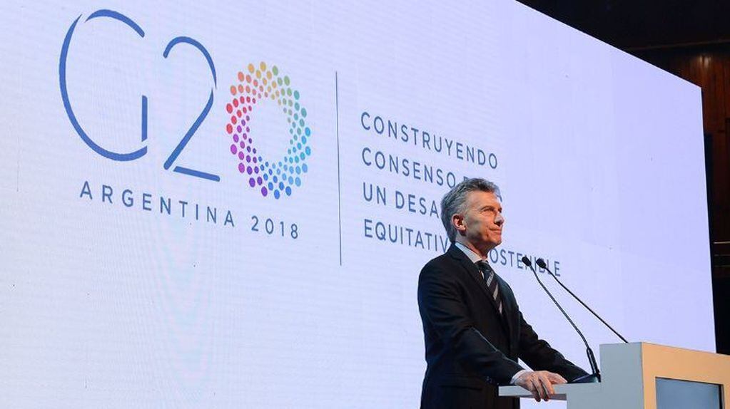 Mauricio Macri en la reunión de ministros de Finanzas del G20