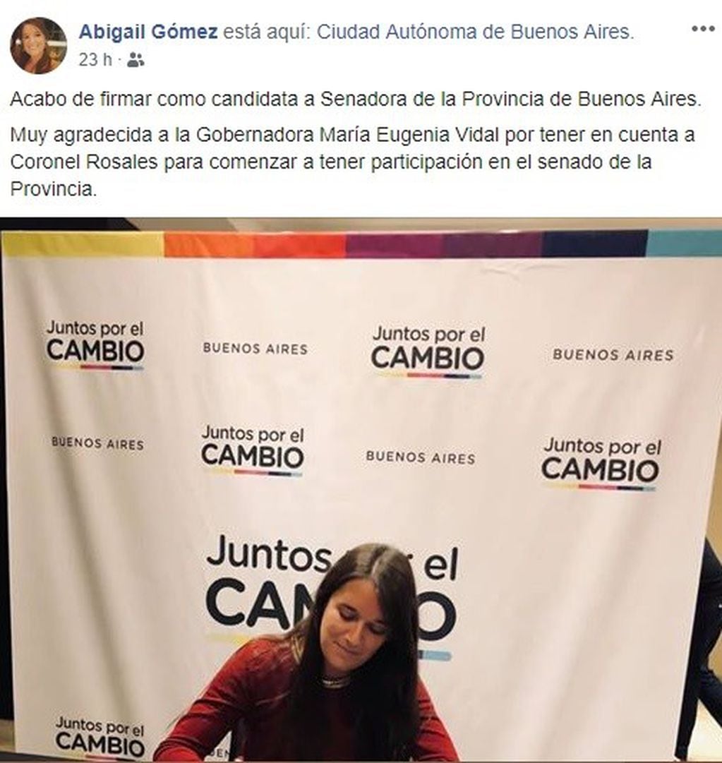 Abigail Gómez confirmó su candidatura a Senadora