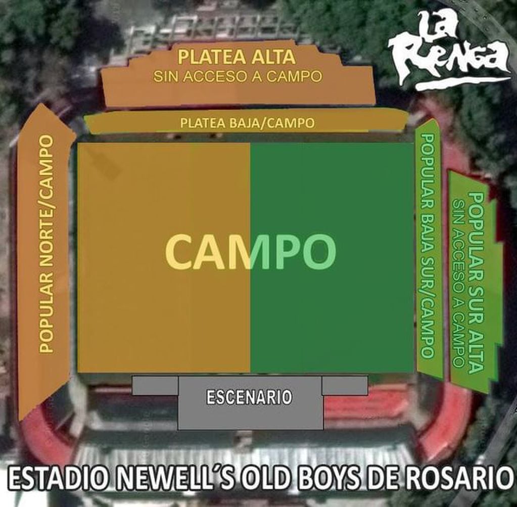 El Estadio Marcelo Bielsa tiene tres accesos y sectores diferenciados, pero el precio de la entrada es el mismo.