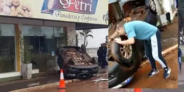 Vehículo despistó y casi ingresa a una panadería en Garupá