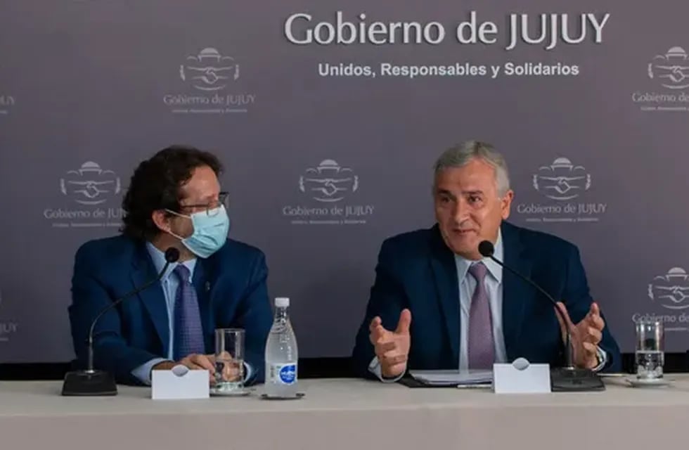 El director nacional de INDEC, Marco Lavagna, y el gobernador Gerardo Morales, en la reunión del Comité Censal Provincial, en Jujuy.