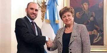 El ministro de Economía, Martín Guzmán, y la titular del FMI, Kristalina Georgieva