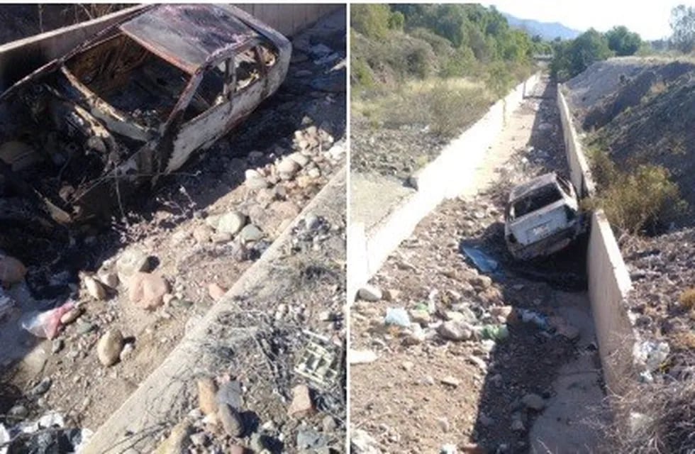 Ignacio Herrero publicó las imágenes de su coche, un Volkswagen Polo, totalmente destruído.