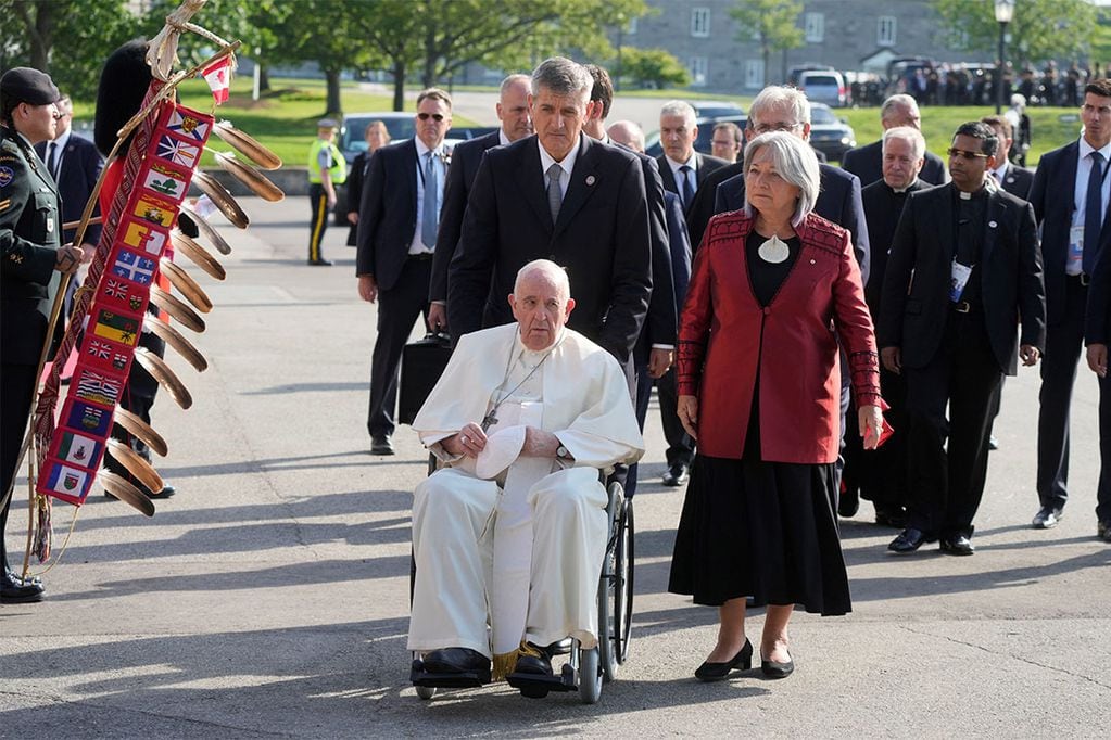 El papa Francisco durante su visita a Canadá.