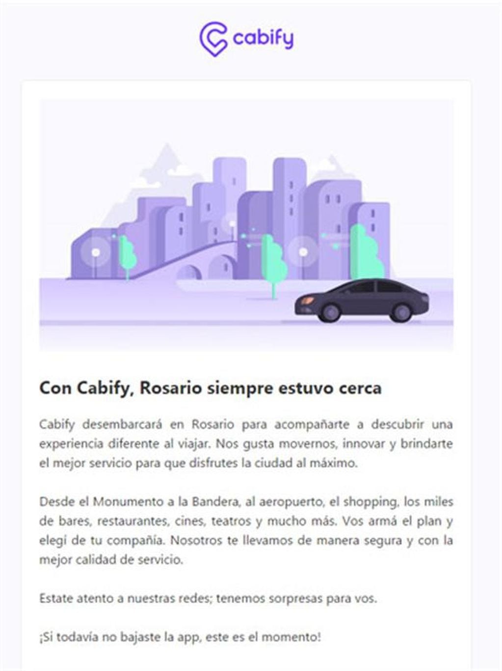 Cabify anunció su desembarco en Rosario