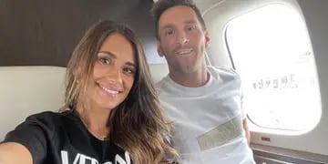 Antonela y Messi, hacia Francia