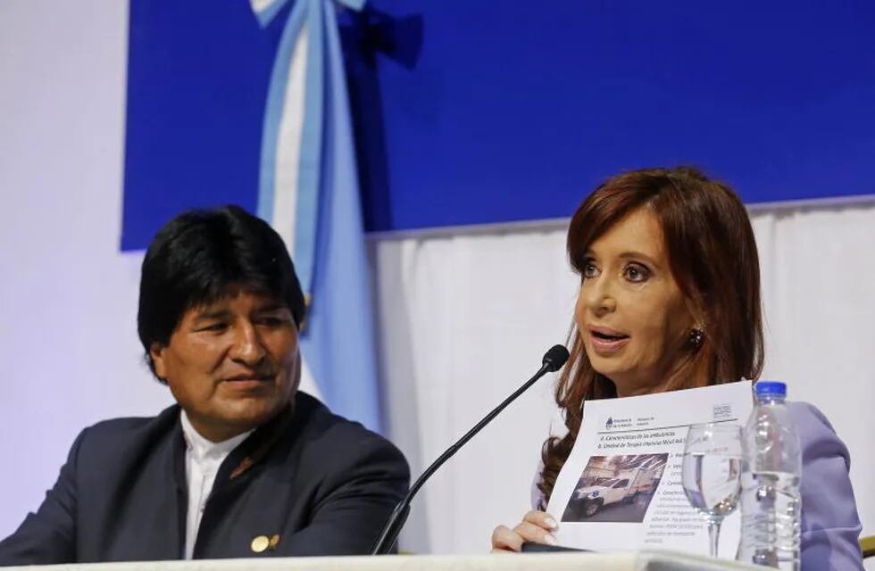 Cristina Kirchner con Evo Morales.