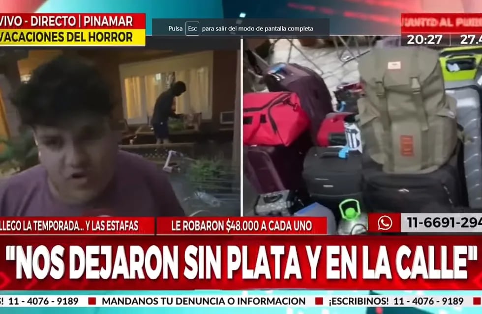 Alejandro en Crónica TV, relatando la estafa sufrida en la Costa.