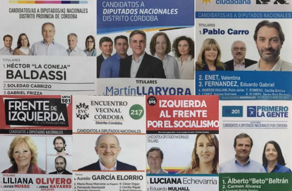 Así serán las boletas de Córdoba para las elecciones del domingo.