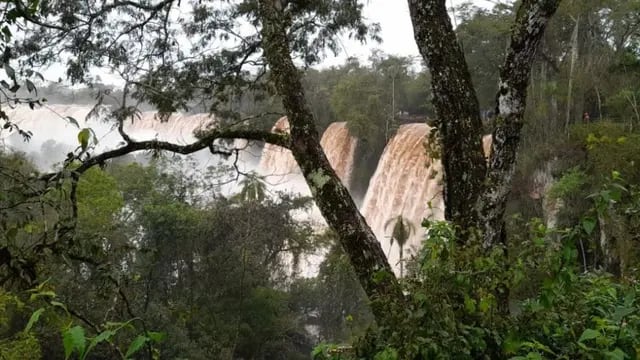 Por la crecida del río Iguazú, cierran temporalmente el circuito de la Garganta del Diablo